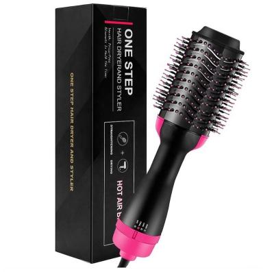 China Amazon Hot Sale Professional Step Hair Dryer Brush One Volumizer 2 in 1 Hair Straightener Curler Hot Air Curling Iron Turning Hot Comb for sale