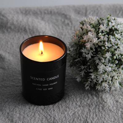 China Gradient Design Color Scented Special Widely Used Glass Jar Scented Candle With Folding Box for sale