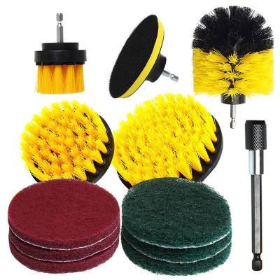 China 2021 Amazon Hot Selling Stocked Electric Cleaning Brush 12 Piece Cordless Drill Brush Kit for sale