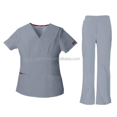 China Hot Selling Two Pocket Hospital Scrubs Nurse Hospital Nurse Uniform Design for sale