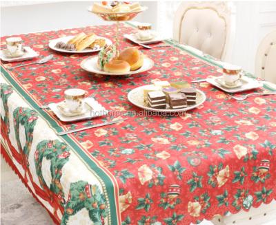 China Christmas decorative cotton square tablecloth made in Oilproof BSCI factory for sale