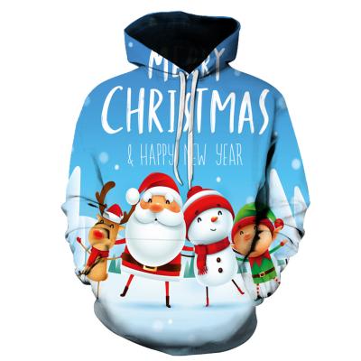 China 2021 Anti-wrinkle Christmas theme oversized full body printed men's hoodie trend pop pattern hoodie for sale