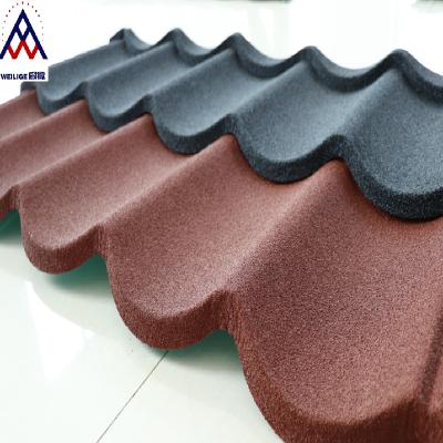 China Double Waterproof Shingle Stone Roof Coating Tiles Wave Tile for sale