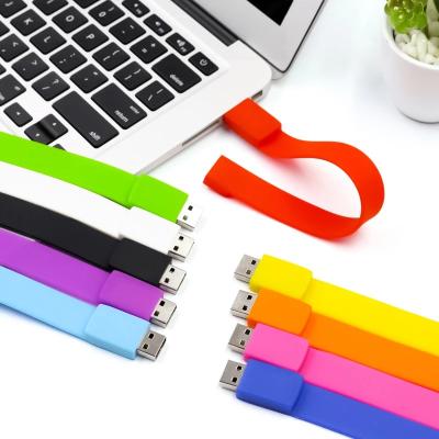 China Custom silicone wristband USb driver logo usb wristband, flash usb band driver 1GB 2GB 4GB 16GB for sale