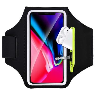 China Lightweight / Waterproof Mobile Phone Running Armband With Airpods Zipper Pouch Running Armband Case Holder for sale