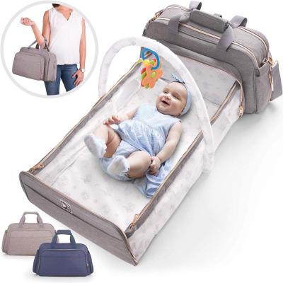 China With USB 4-in-1 Convertible Baby Diaper Bag Universal Baby Travel Bag Includes Bassinet and Changing Pad for sale