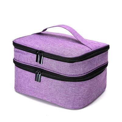 China Comfortable Hot Selling Soft Padded Essential Oil Inner Purple Suitcase Cosmetic Case Cosmetic Bags for sale