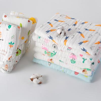 China Anti-Static Creative Infant Muslin Clothes Set Anti-Static Muslin Towel 6 Pcs Saliva Tissue Print Muslin Towel Box Packing Box Boy Girl Toddler Baby Gift for sale