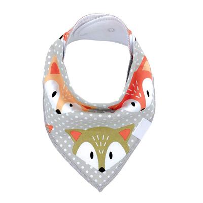 China Washable Custom Modern Animal Printed Triangle Designer Organic Cotton Baby Bandana Drool Cute Scrunchy Cute Bib for sale