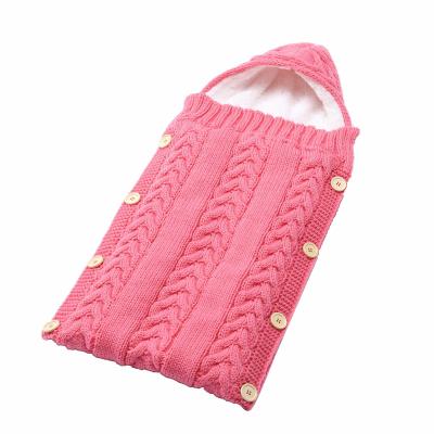 China Chinese-made Hooded Warm Ultra-soft Plush Sack Breathable Knitted Baby Stroller Newborn Sleeping Bag for sale