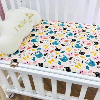 China Custom 100% Cotton Folded Eco Printed Pine Woodland Floral Single Size Sheet Baby Sheets Bedding Set for sale