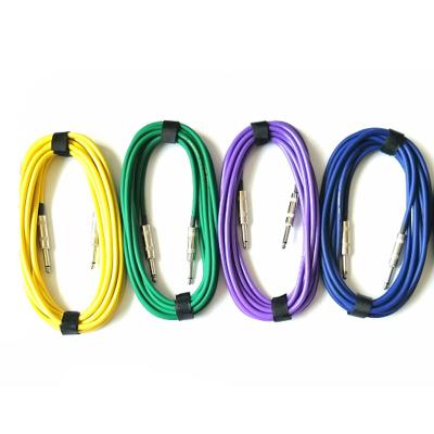 China 6.35 Mm Manufacturer Wholesale 3M 10ft Plug Electric Guitar Cables Good Quality Colorful Guitar Cable for sale