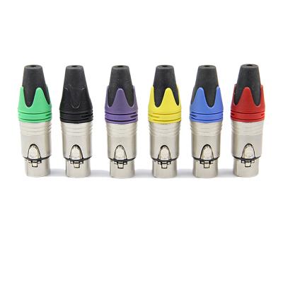 China Microphone Female Male Colored Gun Connector XLR 3 Pin Plugs for sale