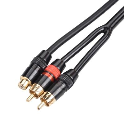 China Car Audio 2 RCA Male Cable to 1 RCA Female Cables for sale