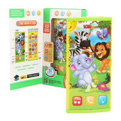 China Musical Child Toys Infant Double-Sided Music Smart Phone Early Education Screen Toys Baby Mobile Phone Plastic Toy for sale