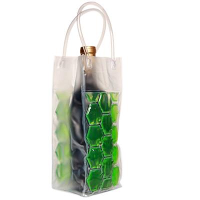 China PVC Freezable Clear Bottle Cooler Bag Portable Wine Cooler Bags Picnic for sale