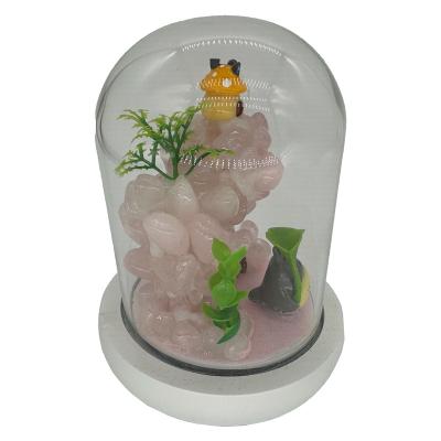 China Europe Wholesale Crystal Craft  For Christmas Rose Crystal Stone Bonsai  Glass Ball  Miniascape Decoration for sale