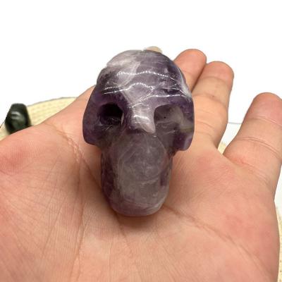 China Europe High Quality Natural feng shui Folk Crystal Crafts Healing Stones Amethyst Crystal Quartz Skuls Decoration for sale