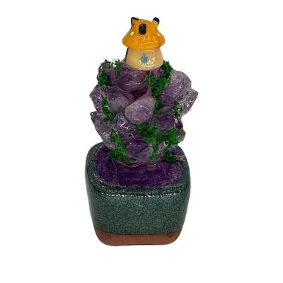 China China Wholesalers High Quality Cheap Price Purple Amethyst Potted Plant Shape Home Decor For Living Room for sale