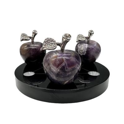 China Europe Best Sale Christmas Gift Spiritual Products Energy Crystals Amethyst Quartz Apple for sale