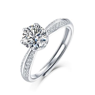 China 2022 High Quality 925 Sterling Silver Geometric Wedding Diamond Ring for sale