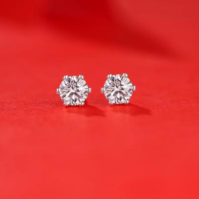 China Geometric Moissanite with Stud Earring 925 Sterling Silver Earring Women Gift Custom Earrings for sale