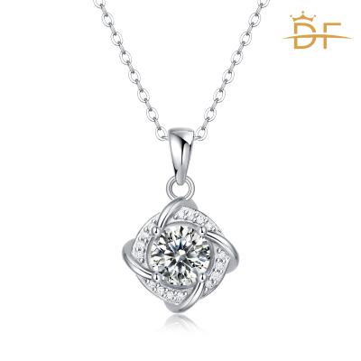 China New Type FASHIONABLE Silver Moissanite Moissanite Necklace Interesting Price Spiral Initial Chain for sale