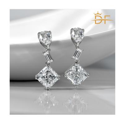 China Other DF earrings ice flower cut 1010 female diamond 1010 high carbon earrings s925 for sale