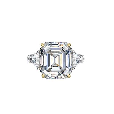 China Other Simulation High End Green Rectangular Light Pink Female White Diamond Ring Silver Net Red Cut Diamond Ring Live Broadcast for sale