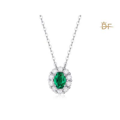 China Good Quality Fashionable Women Various Silver Culture Emerald Jewelry Necklace for sale