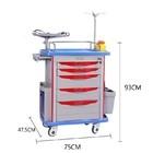 China Hospital Abs Emergency Trolley Crash Cart With Drawers Medical Cart Supplies for sale