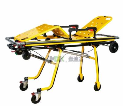 China Thickened Aluminum Alloy Ambulance First Aid Stretcher With Folding Leg Mechanical Structure Height Adjustment Leg And Back Adjustment for sale