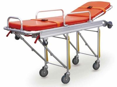 China Aluminum Alloy Foldable Ambulance Stretcher Patient Transfer Height And Back Adjustable Aid Rescue for sale