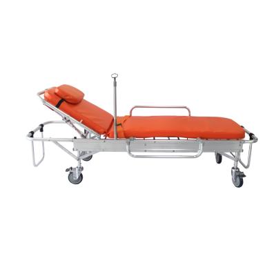 China Aluminum Alloy Foldable Wide-Edge Low-Position Ambulance Stretcher Emergency Rescue Trolley for sale