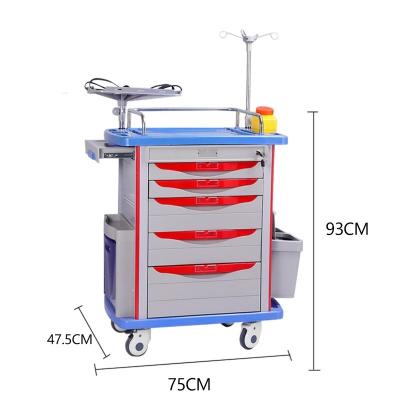 China Carretilla del carro del suministro médico de la anestesia del 190CM en el ABS de las ruedas plástico en venta