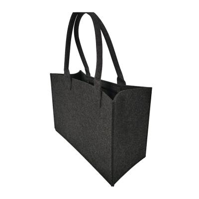 China Durable Recyclable Fashion Wool Felt Shopping Bag Printing Logo Foldable Shopping Bag Eco Friendly Recycled Felt for sale