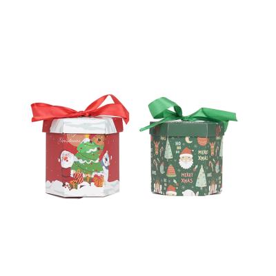 China Recycled Materials Christmas Santa Gift Paper Boxes Candy Chocolate Candy Boxes For Christmas Party Supplies for sale