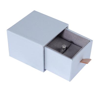 China Luxury Recycled Materials Logo Drawer Gift Ring Package Custom Printed White Packaging Boxes Jewelry Drawer Paper for sale