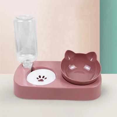 China Sustainable E-co Friendly Double Bowl Design Cute Shape Cat And Dog Food Bowl Pet Feeder for sale