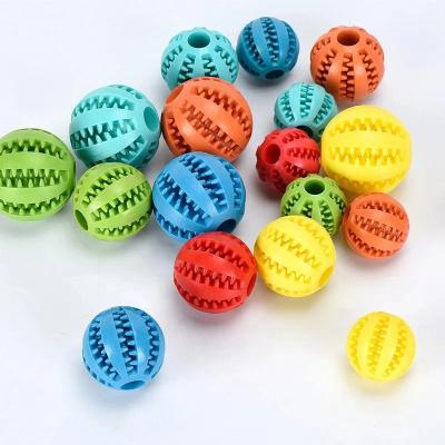 China Stocked Drop shipping Wholesale Pet Toy Durable Soft Rubber Ball Chew Toys Teeth Cleaning IQ Puzzle dog toys for sale