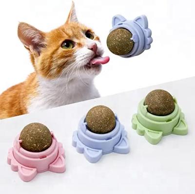 China Stocked Customize Logo Pet Product Cat Toy Catnip Ball Lollipop Relaxation Cat Catnip Toy for sale