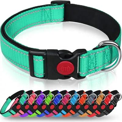 China Reflective Dog Collar Reflective Adjustable Safety Buckle Nylon Durable S M L Collars for sale