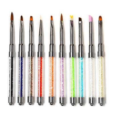 China Acrylic NAIL Brush For Painting Line Flower Drawing UV Gel Brush Nail 10pcs Stick Phototherapy Pen for sale