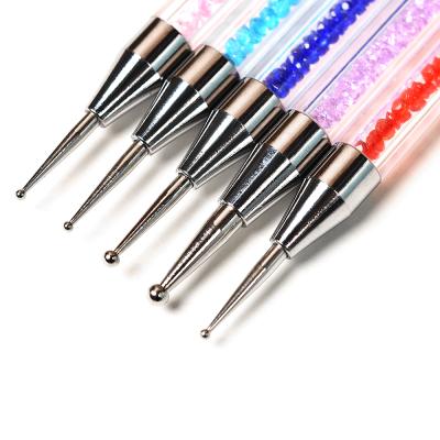 China 5pcs/set Double Head Nail UV Gel Nail Suction Brush Nail Brush Painting Fake Stone Nail Picker Dotting Pen for sale