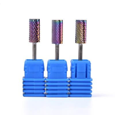 China Nail Bit for Electric Drill Head Cylinder Flat Drill Bit for Manicure Machine Nail Polish Remover Milling Cutter Electric Nail Drill Bit for sale