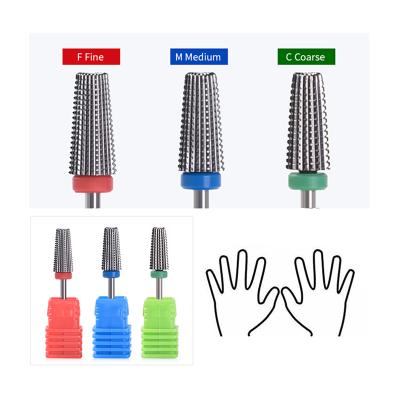 China Dead Peel Remover 5 in 1 Two Way Nail Drill Bit Tungsten Carbide Mill Cutters Gel Polish Remover Drill Bit for sale