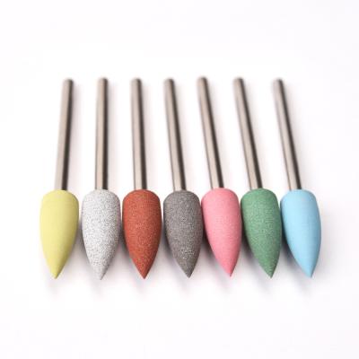 China Nail Bit For 1PC Electric Drill Small Pointed Head Rubber Nail Drill Bits Electric Nail Drill Cutters Manicure Pedicure Pedicure Drill Bit Accessories Nails Art for sale