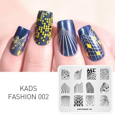 China Fashionable 002 KADS Fashion Stamping Nail Art Plates Skyscrapers Building Image Nail Stamping Plate for sale