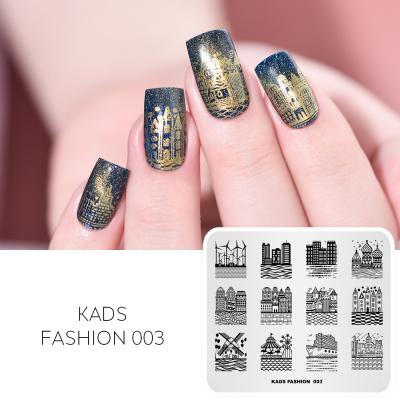 China KADS Fashionable 003 Fashion Stamping Nail Art Plates Skirt Lace Image Nail Stamping Plate for sale