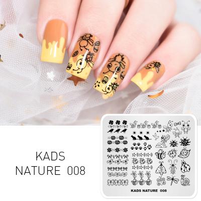 China KADS Fashionable 008 Nature's Stamping Nail Art Plates Bee Ladybug Image Nail Stamping Plate for sale